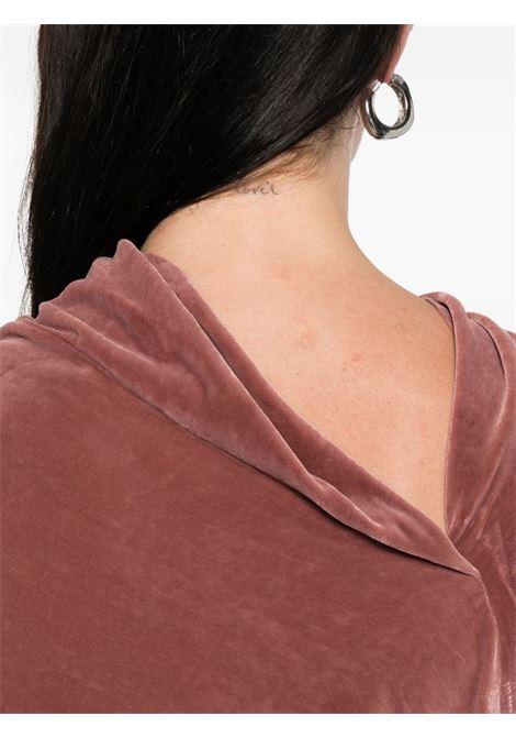 Top drappeggiato effetto velluto in rosa Rick owens - donna RICK OWENS | RP02E4231V13